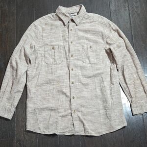 Solaris Thick Tan Flannel Button Down  Men's Size XLT